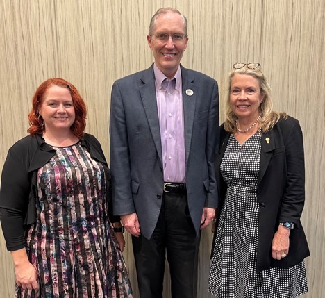 The recipients of the Evidence-Based Dentistry Faculty and Practice Awards — JoAnna M. Scott, Ph.D. (from left); Gregg H. Gilbert, D.D.S.; and Martha Ann Keels, D.D.S., Ph.D., are recognized Oct. 13 during a reception hosted by the ADA Science & Research Institute at SmileCon